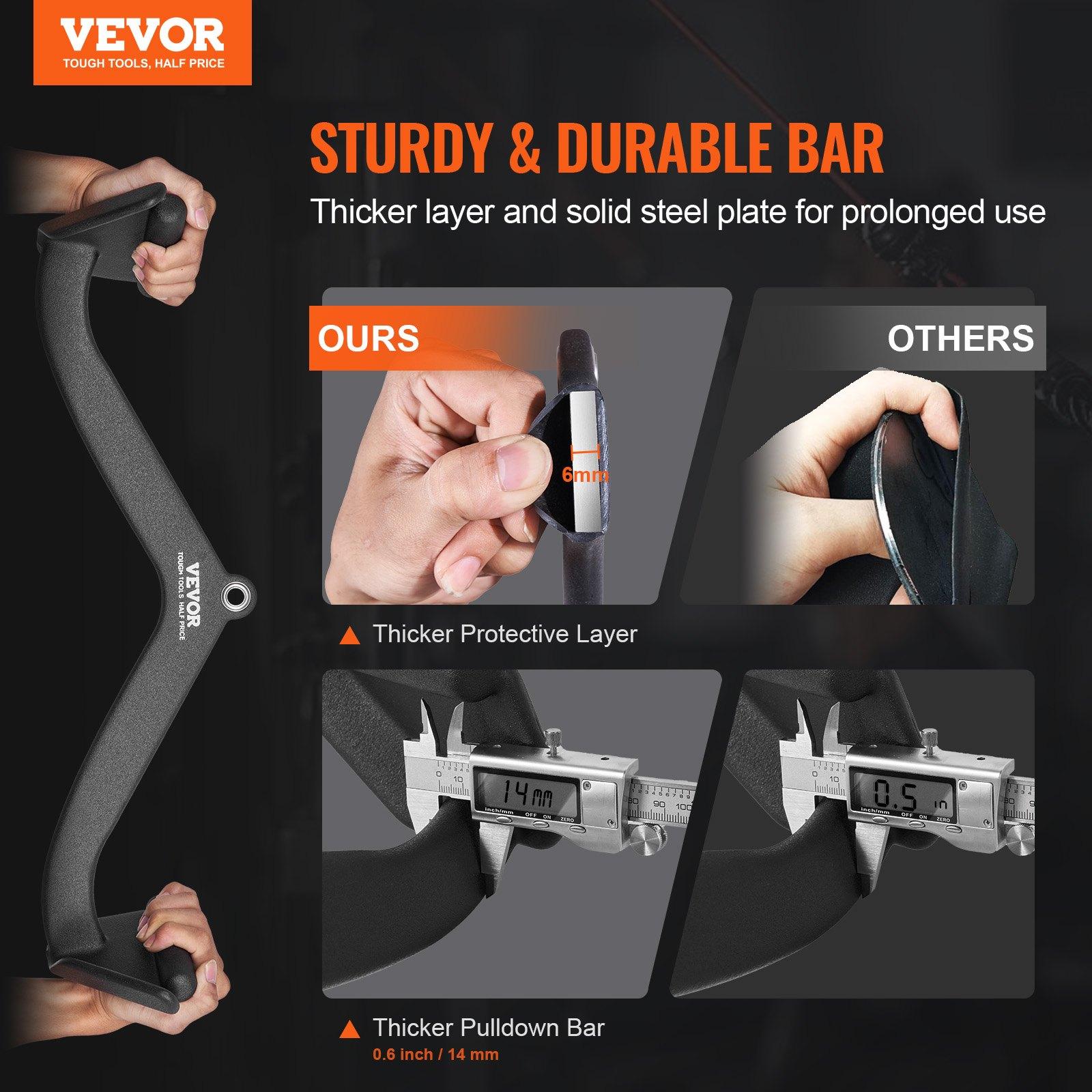 【FathersDayGift】VEVOR LAT Pulldown Attachment, Cable Machine Rowing V-bar Attachment, Tricep Pull Down Bar, Back Strength Training Rubber Coated Handle Grip, Bicep Curl Tricep Lat Pulldown Bar for Home Gym Fitness 【FathersDayGift】VEVOR LAT Pulldown Attachment, Cable Machine Rowing V-bar Attachment, Tricep Pull Down Bar, Back Strength Training Rubber Coated Handle Grip, Bicep Curl Tricep Lat Pulldown Bar for Home Gym Fitness