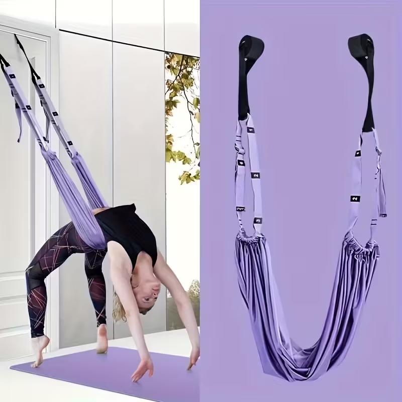 Multifunctional Aerial Yoga Hammock with Resistance Band, Ideal for Ballet Gymnastics Pilates, Home Back Bend Trainer Door Hanging Inversion Strap