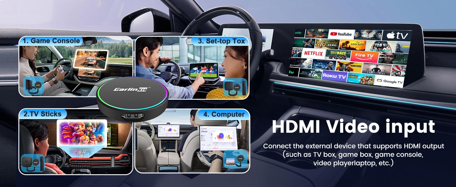 【TikTokShopBlackFriday】CarPlay TV adapter CarlinKit car play with netflix wireless carplay/Android auto • CarPlay Screen Upgrade HDMI• Netflix YouTube Fire TV in Car