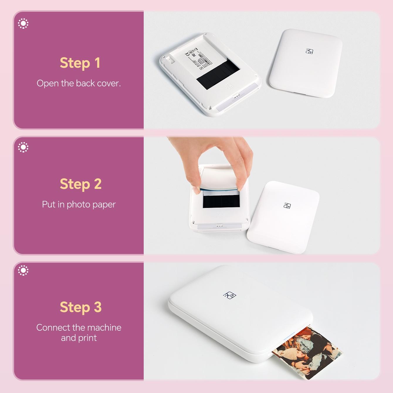 Hprt Mt53 Compatible Photo Paper Roll, Durable & High-Quality Material, Perfect for Home Office Use, Easy Tear Design