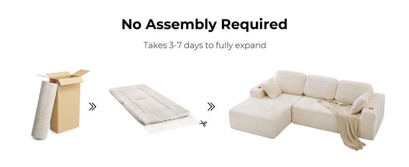 LIKIMIO 49" Oversized Chaise Lounge Sofa Bed with 2 Cup Holders & Storage Pocket - Plush Corduroy Upholstered, No Assembly Cloud Couch for Living Room, Bedroom, or Reading Nook LIKIMIO 49" Oversized Chaise Lounge Sofa Bed with 2 Cup Holders & Storage Pocket - Plush Corduroy Upholstered, No Assembly Cloud Couch for Living Room, Bedroom, or Reading Nook