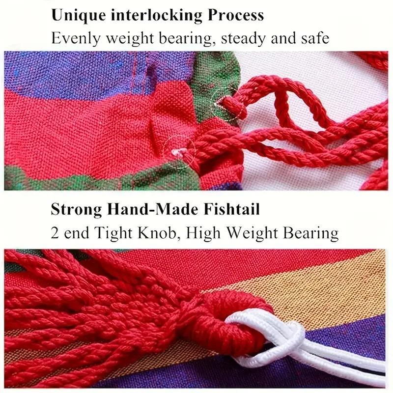 1pc Hanging Bed Swing Seat, Foldable Hammock Chair, Colorful Striped Comfortable Swing Chair, Best Camping Gear Outdoor