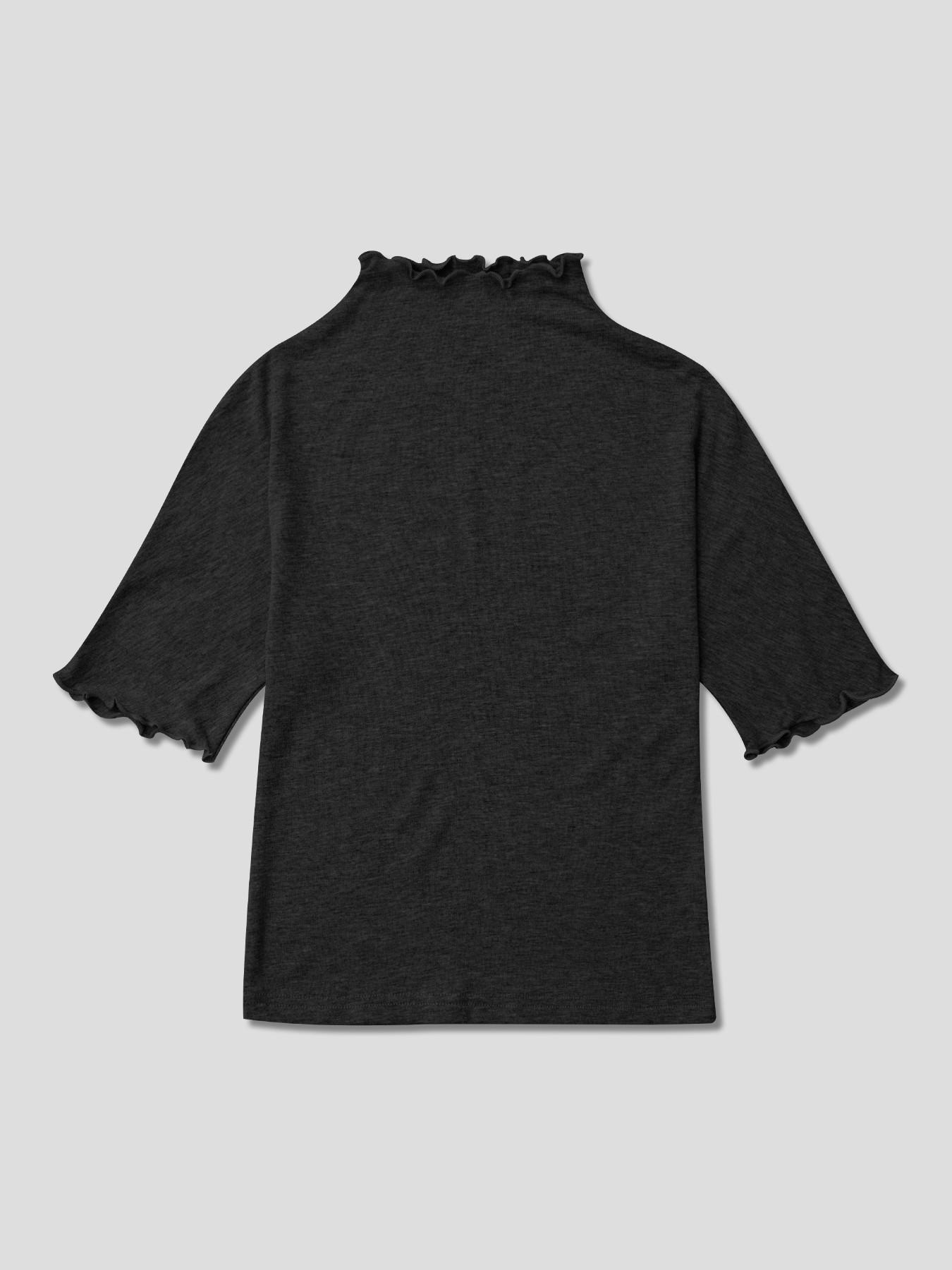 Women's 2 Piece Lounge Set, Short Sleeve Mock Neck Top & Drawstring Ruffle Shorts, Y2K Aesthetic Cozy Summer Pajama Sleepwear