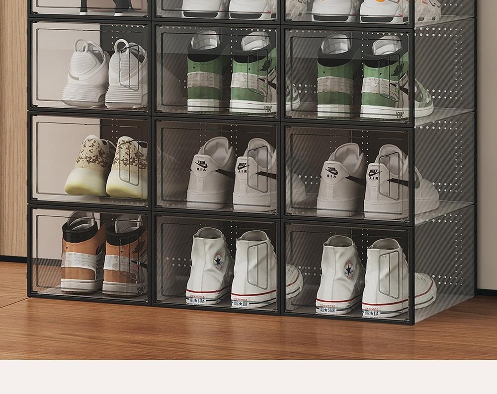 8/16 large storage shoe box, thickened version, easy assembly, multi-function removable multi-layer simple shelf, shoe storage box, shoe cabinet, shoe rack, transparent shoe display cabinet, Closet Shoe Organizer