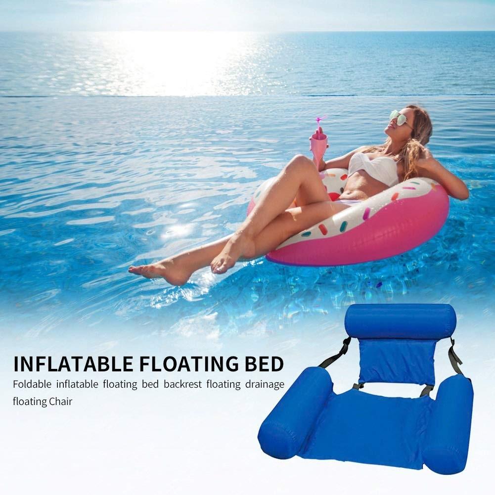 Adjustable Floating Chair, Comfortable Backrest Design, Adult Universal, Thickened Inflatable, Pool Lounge Essential, 1/2-Pack
