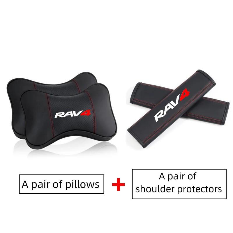 PU Leather Car Headrest Cushion, Neck Pillow Seat Cover, Seat Belt Shoulder Pads, Toyota Rav4 Gr 86 Supra Yaris Accessories
