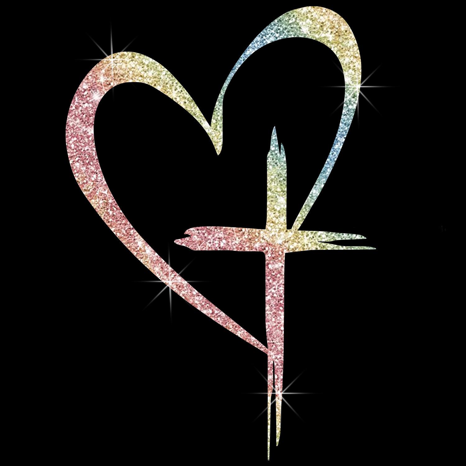 3pcs Christian Theme Hearts & Cross Universal Car Stickers - Water Resistant Plastic Automotive Vinyl Decals for Vehicles, Laptops
