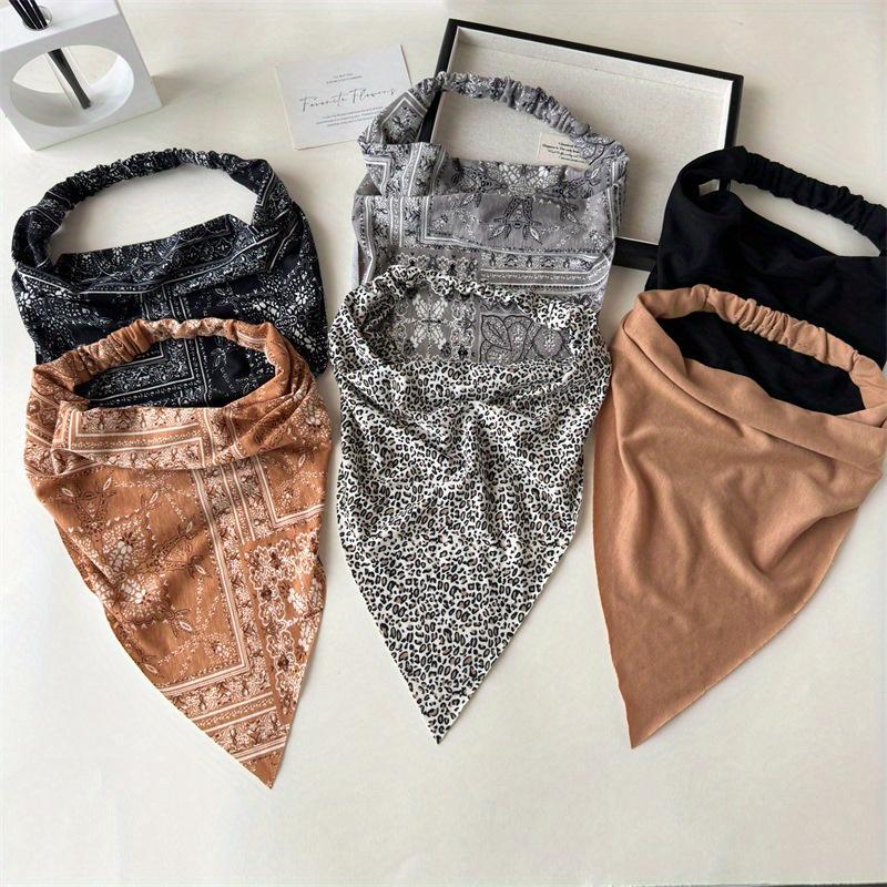6pcs Hair Bandana for Women Hair Scarf Headband Bandana Double Layer Triangle Head Kerchief Boho Hair Band,summerwins Boho Style Shawl tiktokshopbacktoschool