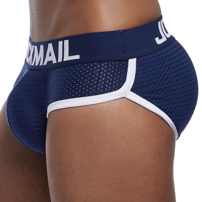 Boxer Mens Package and Butt Padded Underwear Enhancing Trunks Mesh Breathable with Hip-up Enhancing Removable Front and Hip Pads