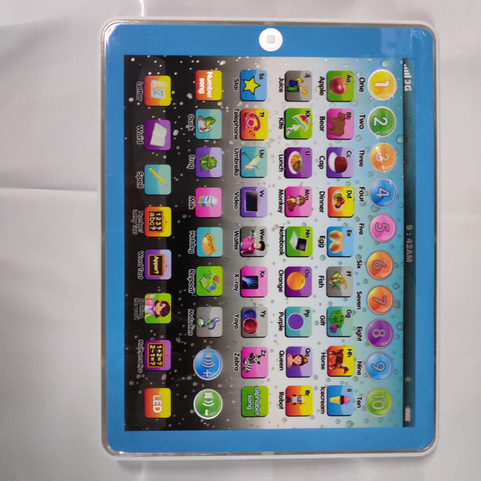 Large-Sized English Tablet Learning Machine Model Toy For Children With Simulated Lighting, IPAD Early Education Educational Story Machine