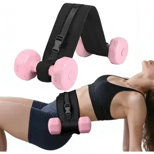 Hip Thrust Dumbbell Holder Belt: Wide Padded Support Belt for Barbell/Dumbbell/Kettlebell for Home Workouts, Adjustable Strap Non-Slip Safety Comfort Squats & Strength Exercises