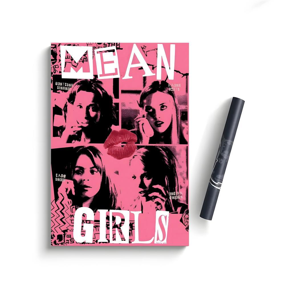 Mean Girls Movie Frameless DIY Sticky Poster Self-Adhesive Waterproof Art Sticker, Aesthetic Minimalist Wall Poster for Coffee Shop, Bar & Home Room Decor