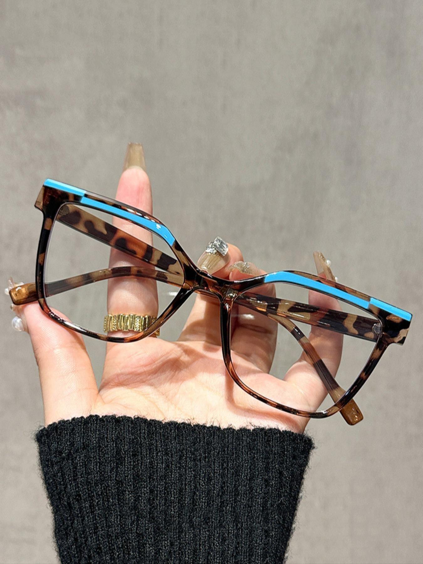 Reading Glasses with Metal Hinge - Minimalist Color Block Design, Fashion Presbyopic Eyewear +1.0 to +4.0