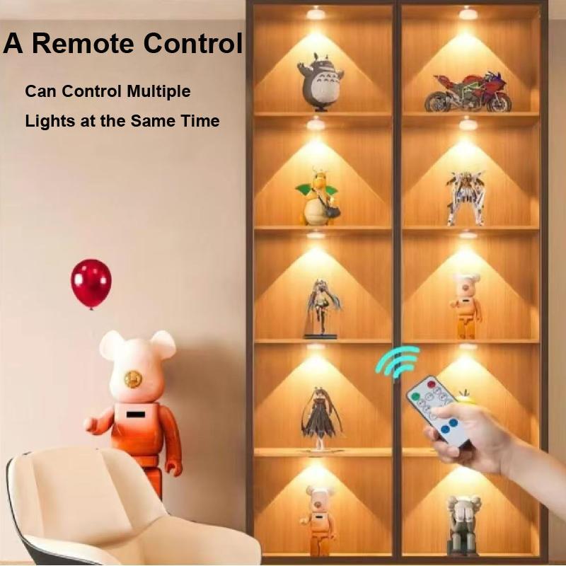 Human Motion Sensing Cabinet Light, USB Rechargeable Wireless Remote Control Ambiance Lighting, Magnetic Three-Color Changing LED Lamp, Decorative Lights