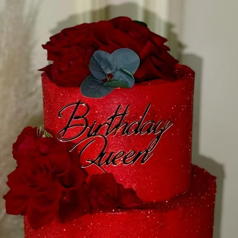 5pcs Birthday Princess Acrylic Cake Side Decorations, Queen Happy Birthday Cake Decoration, Party Supplies, Perfect Gift