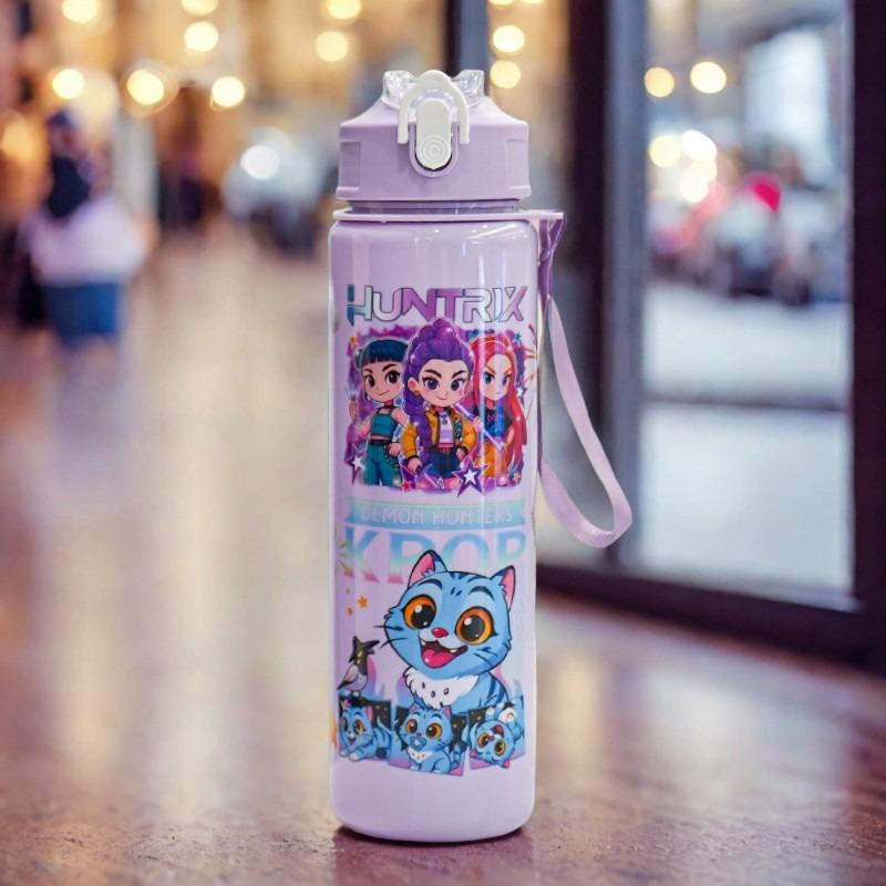 Cute Cartoon Insulated Cup, Tumbler with Lid, Trendy Girl Design, Fun Cat Pattern, Portable Water Bottle for School, Travel, Coffee, Halloween Party, Teen Gifts