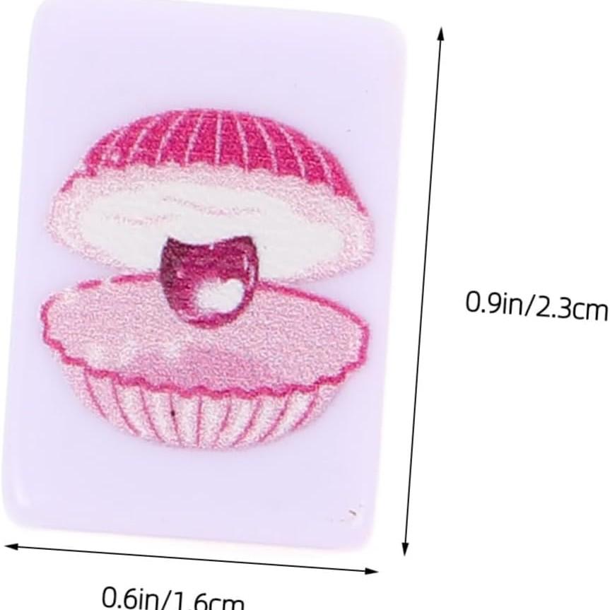 Beach Escape Game Block Mahjong Set, Fun Pattern Mahjong Game, 65 Piece Puzzle Beach Escape Board Game, Mini Mahjong Set, Party Board Game