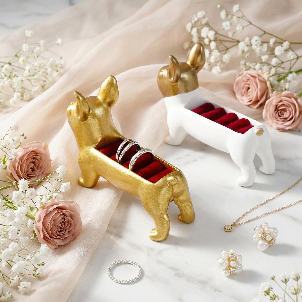 Creative Dog-Shaped Jewelry Display Stand, Resin Material Home Decor, Ideal for Rings, Necklaces, Bracelets, Earrings, Photography Props