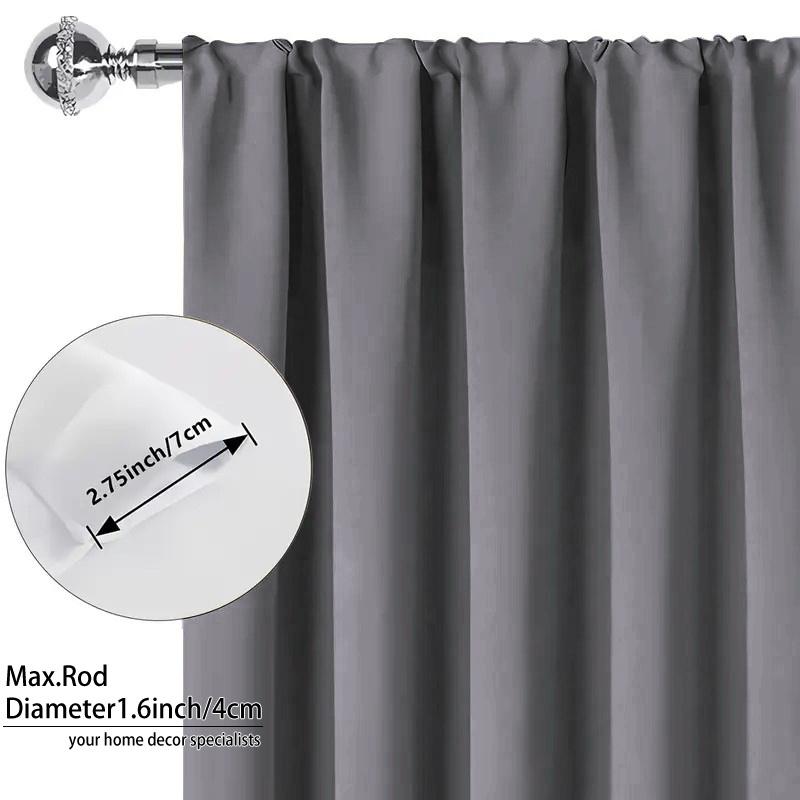 1 piece, solid color polyester material film lining, modern romantic style, 100% blackout curtains, darkening the interior, top pole hanging method, suitable for bedrooms, dining rooms, living rooms, kitchens