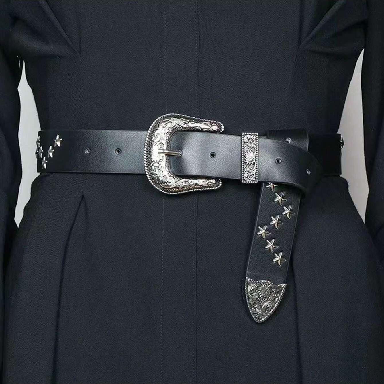 Women's Star Buckle Western Style Belt, Perfect for Summer, School Fall, Halloween, Stylish Accessory for Various Occasions