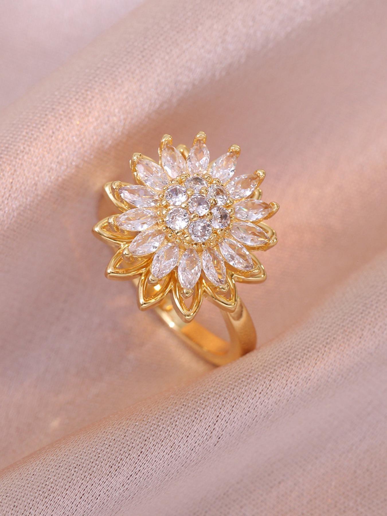 2026 Sunflower Series Adjustable Open Ring, Durable Non-Fading Design, Versatile Jewelry for All Occasions, Trendy Accessory for Women