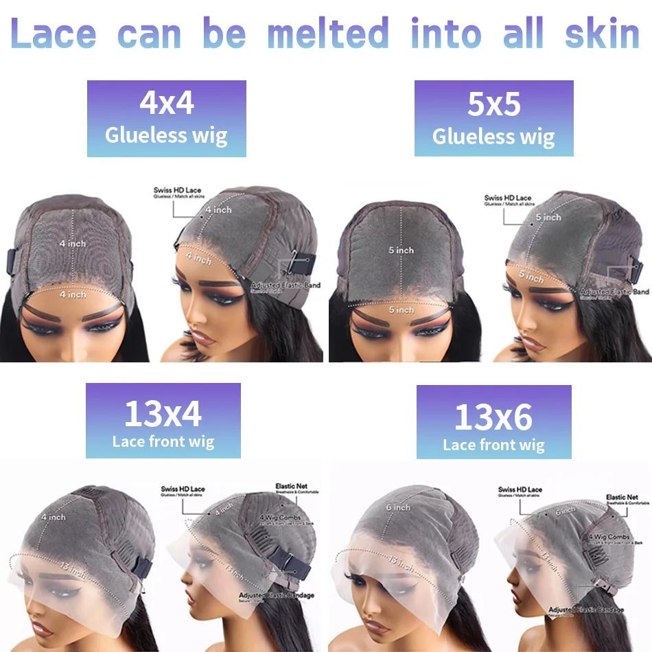 Bling Hair Glueless Bone Straight 5x5 Hd Lace Frontal Wig 13X6 13X4 Black Lace Front Wig Human Hair 5x5 Natural Brazilian Transparent Wigs