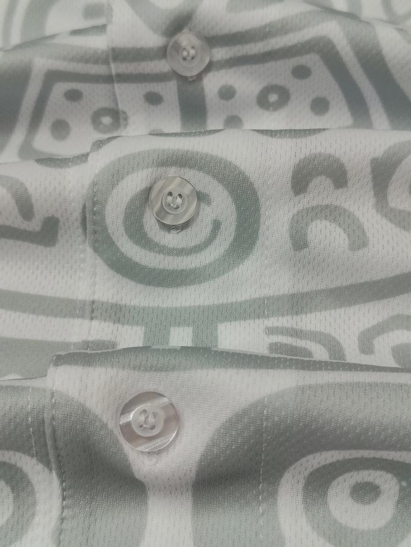 Men's baseball jersey with "MÉXICO" Embroidered with retro Mexican style, loose button cardigan suitable for sports and daily cultural wear, niche trend, Stylish jersey