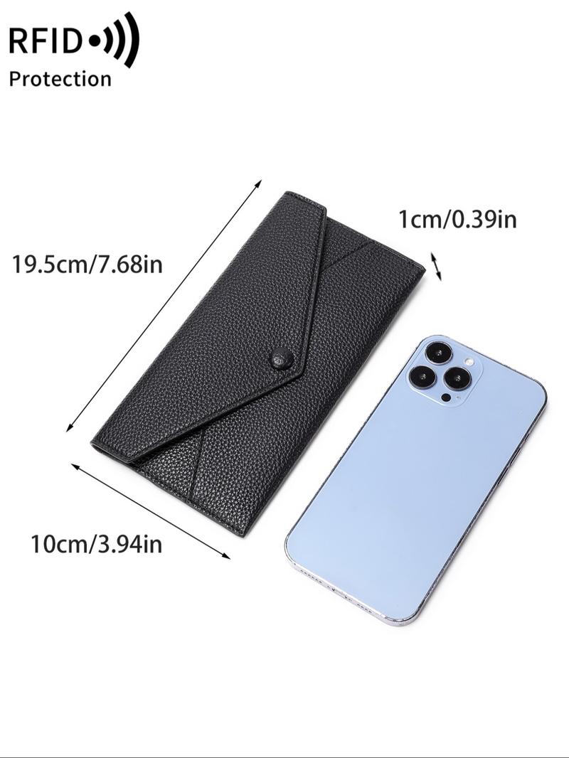 2025 New Style Solid Color Long Wallet, Fashionable Pu Leather Zipper Wallet for Women & Men, Casual Trendy Versatile High-quality Wallet for Daily Travel Work Commute, Rfid Blocking Wallets