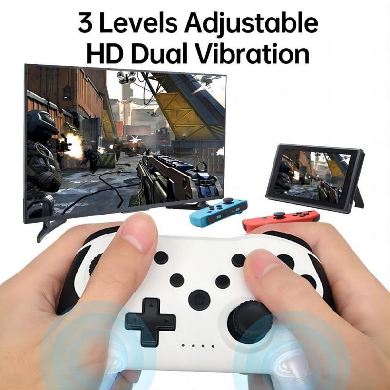 Wireless Bluetooth-compatible Game Controller, Wireless Gaming Controller, Portable Dual Vibration Joystick, Host Accessories Compatible with Nintendo Switch Pro and PC Windows