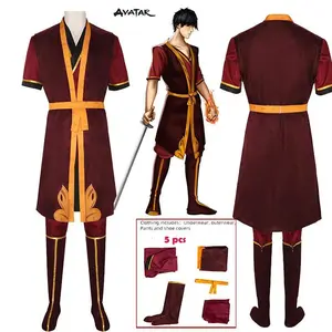 Anime The Last Cosplay Costume Prince Zuko coat pants Airbender underwear Nice Stitching cosplay outfit for men  Role Play Party