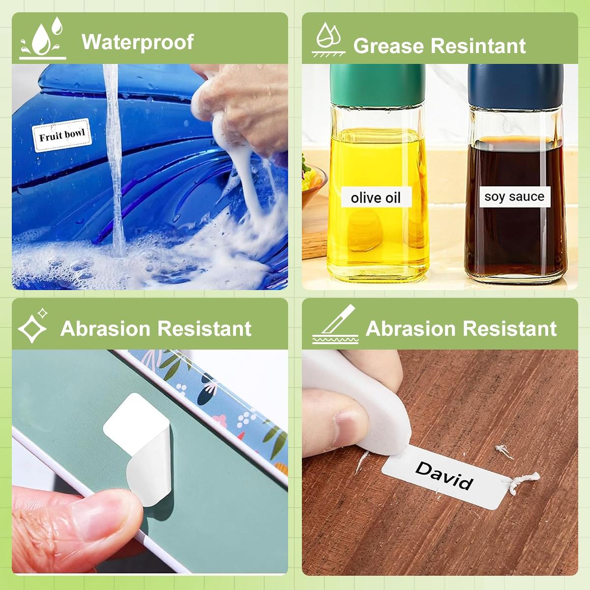 Portable Label Printer with Waterproof Self-Adhesive Labels (12mm X 40mm), Bluetooth-compatible Compatible with iOS & Android