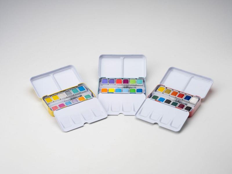 MEEDEN Watercolor Paint Set, 12 Colors Set with Carrying Case, Removable Blocks, Travel Watercolor Set for Artists and Crafters, Gift