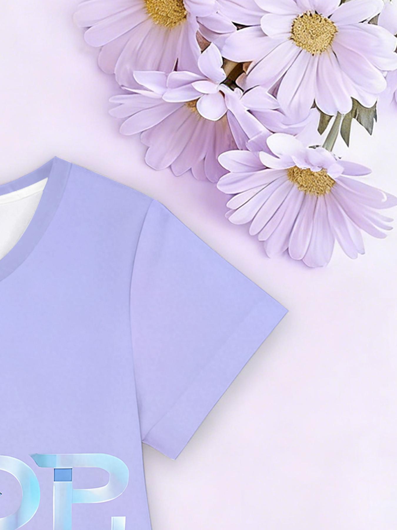 Girls' 3D Short Sleeve Dress, Light K-Pop Demon Hunters Full Print, Perfect for Parties, Festive Gifts, Birthday Presents