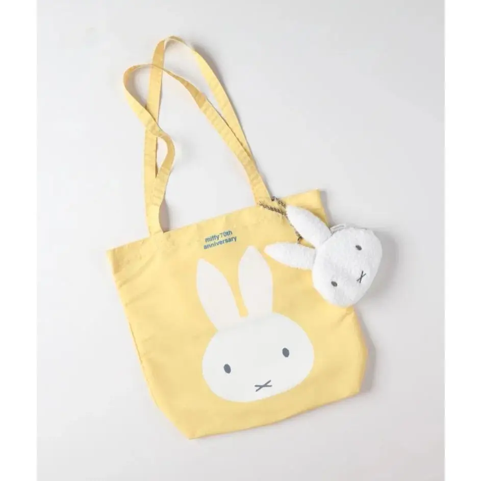 Kawaii Miffy Cute Shoulder Bag Large Capacity Casual Versatile Canvas Bag Commuting Bag Tote Bag Gift Toy for Girl