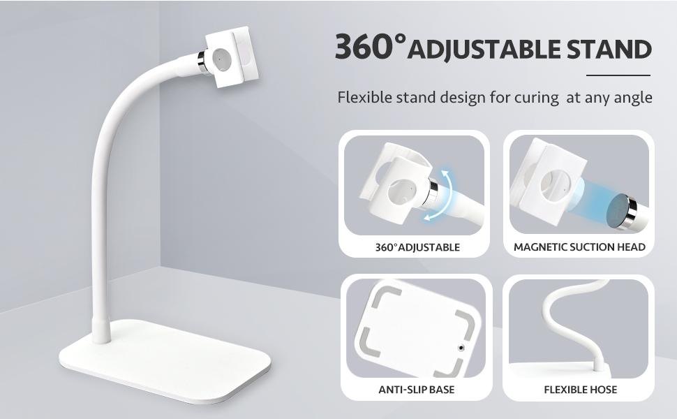 GAOY Cordless Nail Lamp with Stand, Mini Handheld UV Light with LCD Display for Gel Nails, Rechargeable USB Nail Dryer for Fast Curing