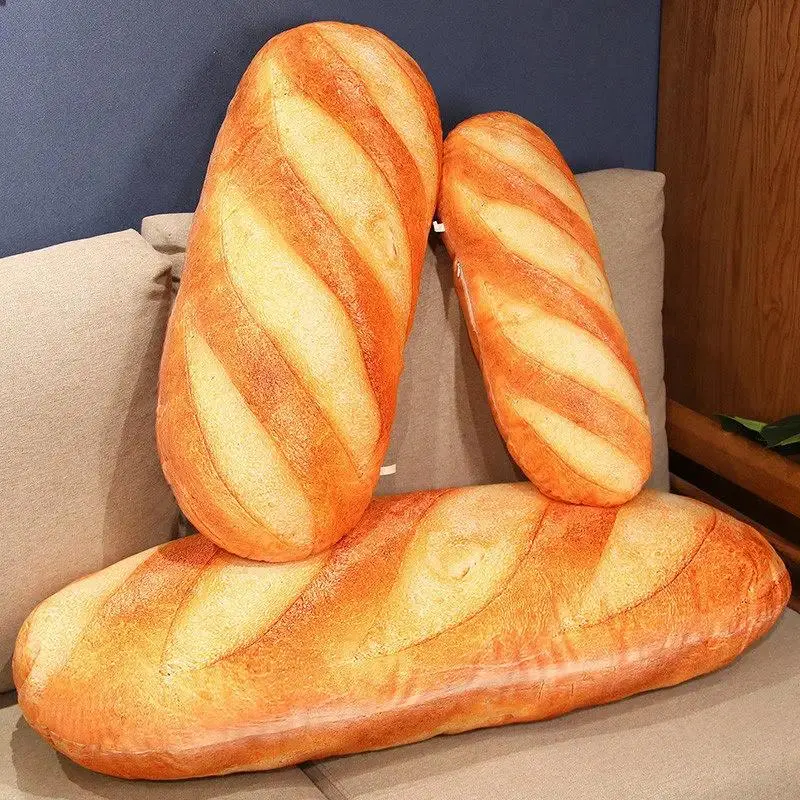 Funny French Bread Plush Pillow, 20-70cm Soft Stuffed Food Toy, Cute Cuddly Sleeping Companion, Room Decor & Birthday Gift