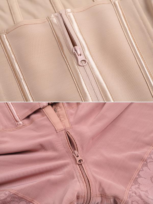 SHAPESHE 2-Layer Mid Thigh Shapewear for Women Hourglass Bodysuits Garments with Front Zipper Crotch SHAPESHE 2-Layer Mid Thigh Shapewear for Women Hourglass Bodysuits Garments with Front Zipper Crotch