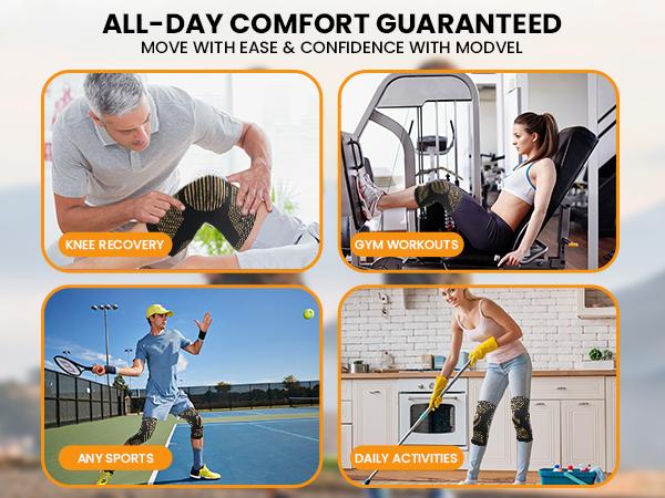 UGEM Copper Knee Braces 2 Pack for Knee Pain Relief & Support - 3D Knitting Technology for Meniscus Tear, Running, Weightlifting, Workout, ACL, Arthritis, Joint Pain Relief - Patella Band,Christmas gift for your family or friends