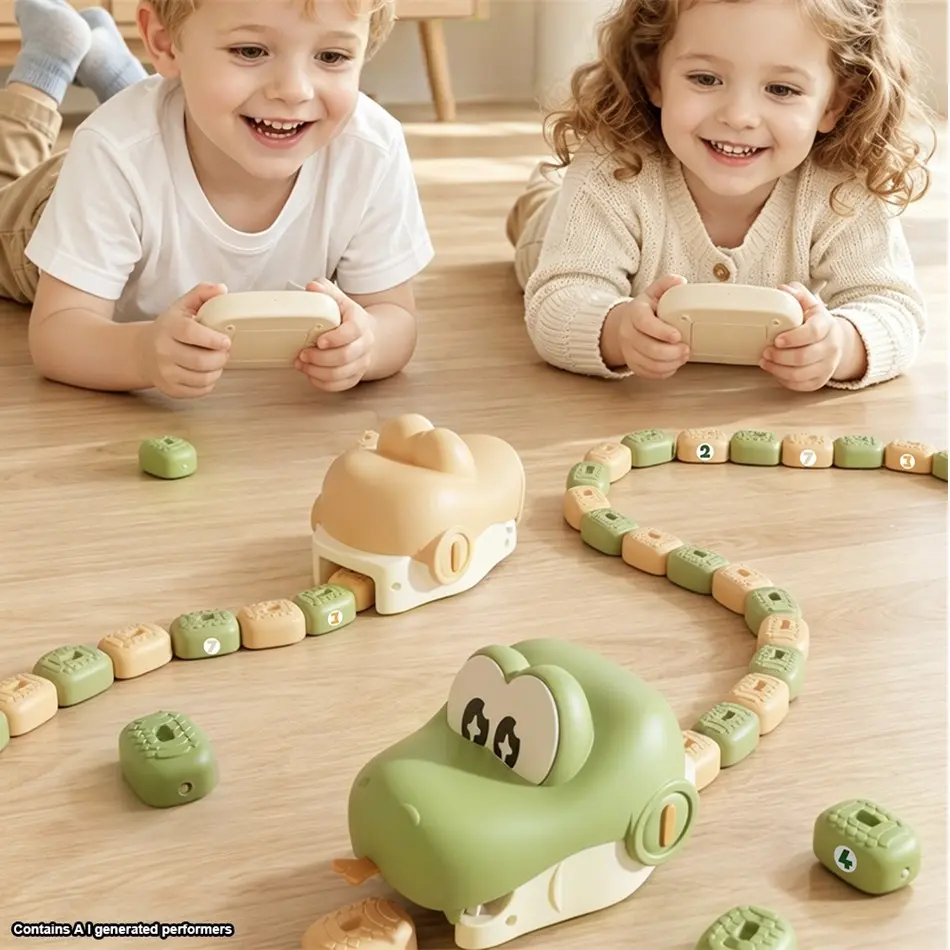 Eating Snake Game Toy, Remote Control Greedy Chasing Snake Toy with Sound, Interactive Parent-Child Competitive Game, Birthday Christmas Gifts for Kids Boys Girls