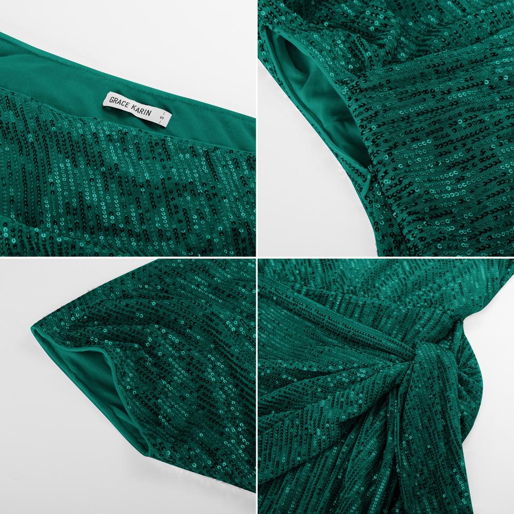 GRACE KARIN Cocktail Dresses for Evening Party One Shoulder Ruched Sequin Dresses GRACE KARIN Cocktail Dresses for Evening Party One Shoulder Ruched Sequin Dresses