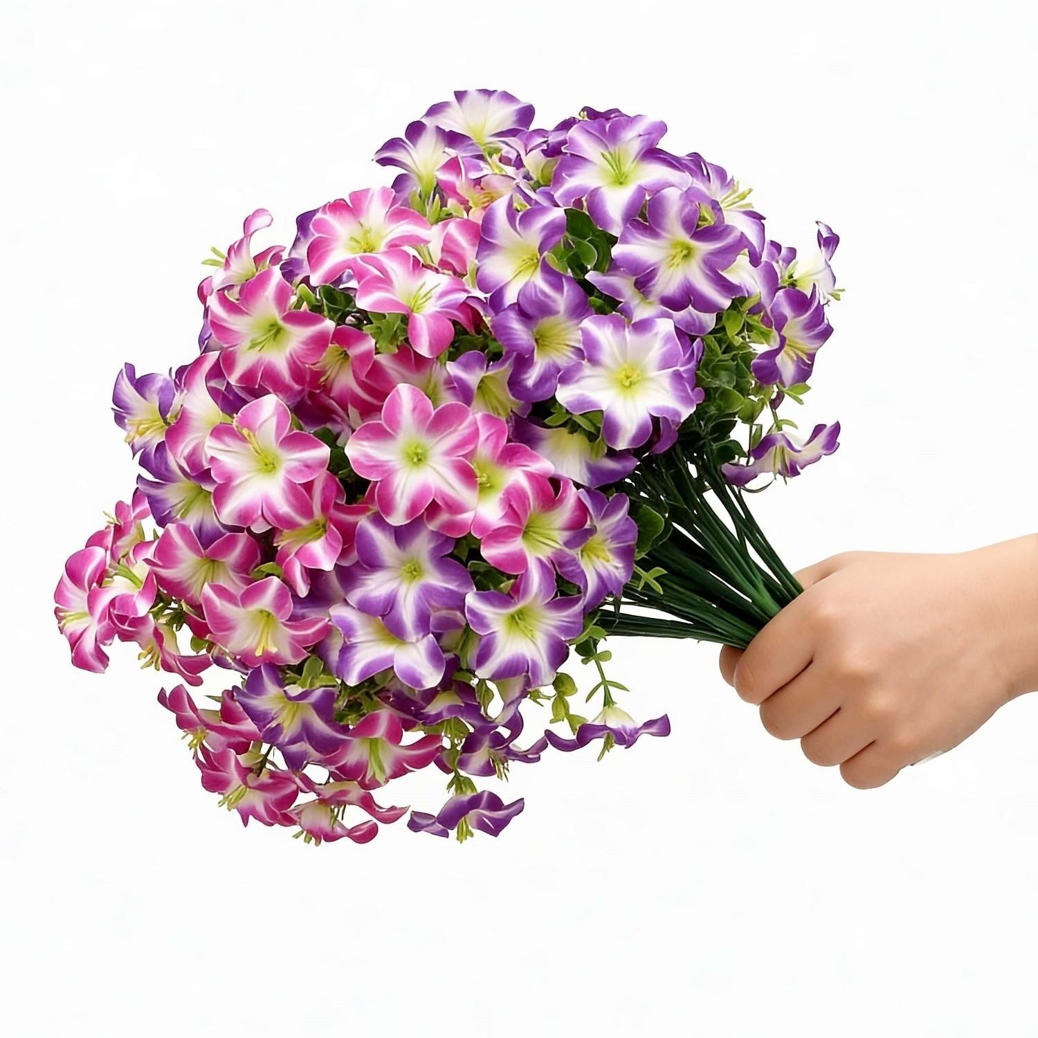 10pcs Colorful Artificial Flowers | Multi-Colored Morning Glory and Daisy Blooms for Outdoor and Indoor Decor, Suitable for Luxury Homes, Offices, Hotels, Weddings, and Seasonal Celebrations