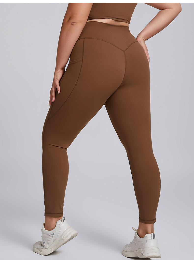 2026 Women's Plus Size 2 Piece Workout Set High Waisted Yoga Leggings with Pockets & Sports Bra