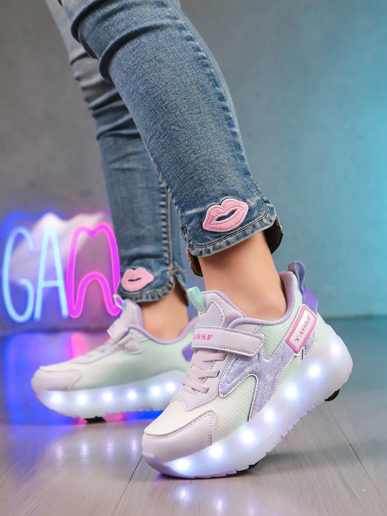 Roller Skates, Boys' Inline Skates, Student Ice Skates, Breathable Four-Wheel Detachable, Girls' Wheel Shoes
