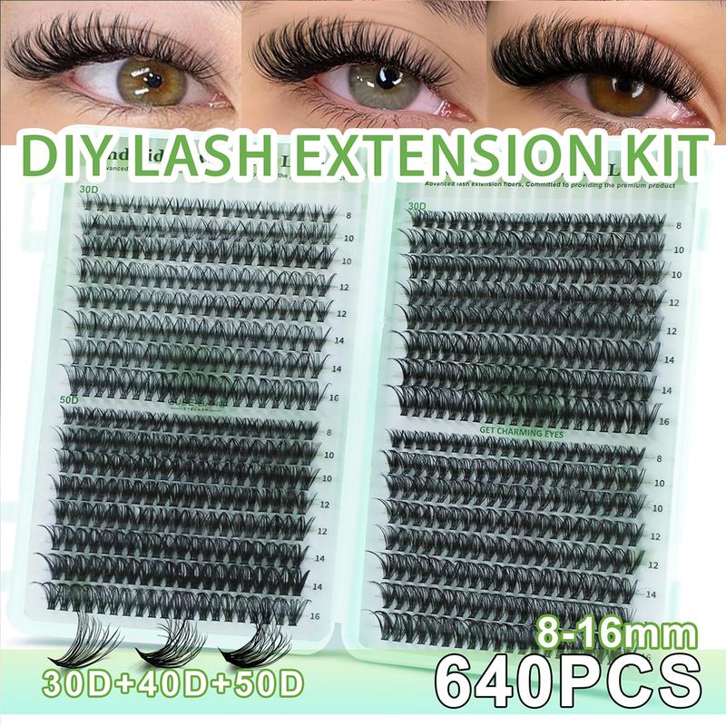 High-capacity false eyelashes in various styles, D-curved design, easy DIY personal false eyelashes, DIY false eyelash extension kit, Individual lash extensions, suitable for daily use, parties, travel
