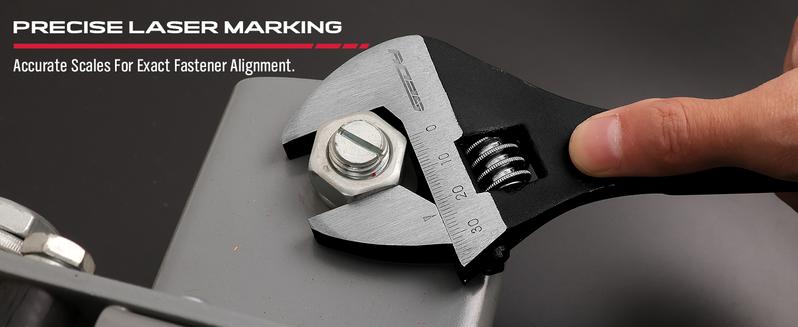 3-Piece Adjustable Spud Wrench Set, 10-inch, 12-inch, 16-inch, SAE and Metric Scale Marked, CR-V Steel with Black Oxide Finish