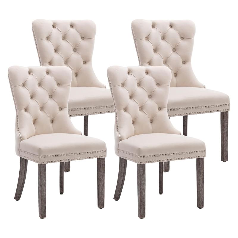 Velvet Dining Chairs Set of 2/4/6, Tall Back Side Chair, Modern Upholstered High-end Tufted Side Chair,Solid Wood Legs,For Kitchen and Dining Room dinning chair