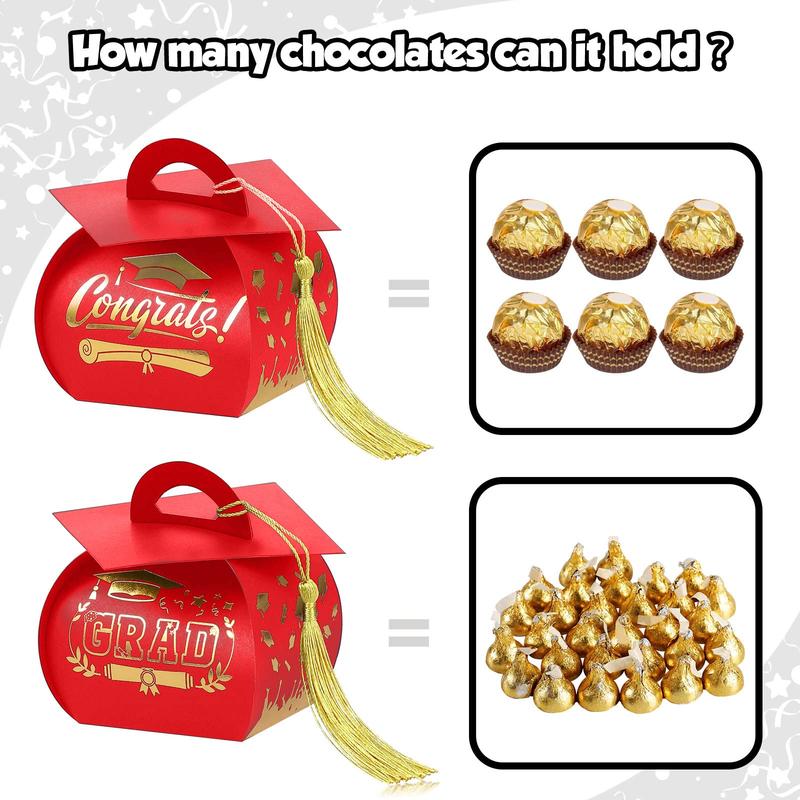 30 Pcs Graduation Cap Gift Boxes Graduation Party Favors Graduation Gifts Class of 2025 Candy Box with Tassel Table Centerpieces Graduation Decoration Treat Candy Boxes for Grad Party Supplies