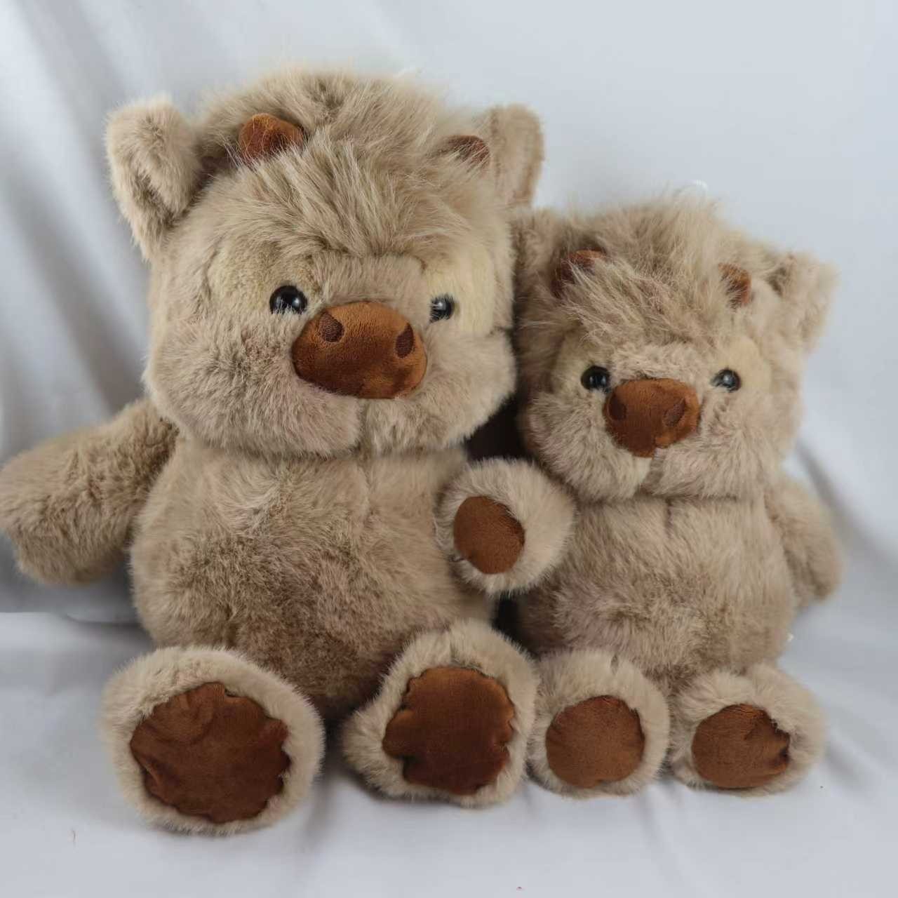 17 Inch Running Cow Plush Toy, Highland Bull StuffedAnimal, Farm Animal Doll, Birthday Gift for Adults and Kids,Soft and Cuddly