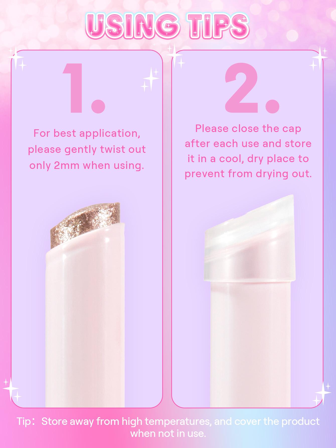 SHEGLAM Crystal Jelly Glaze Stick-Starlit Silver Multi-Use Single Eyeshadow Stick Glitter Shimmer Long-Lasting High Pigment-Effortlessbeauty