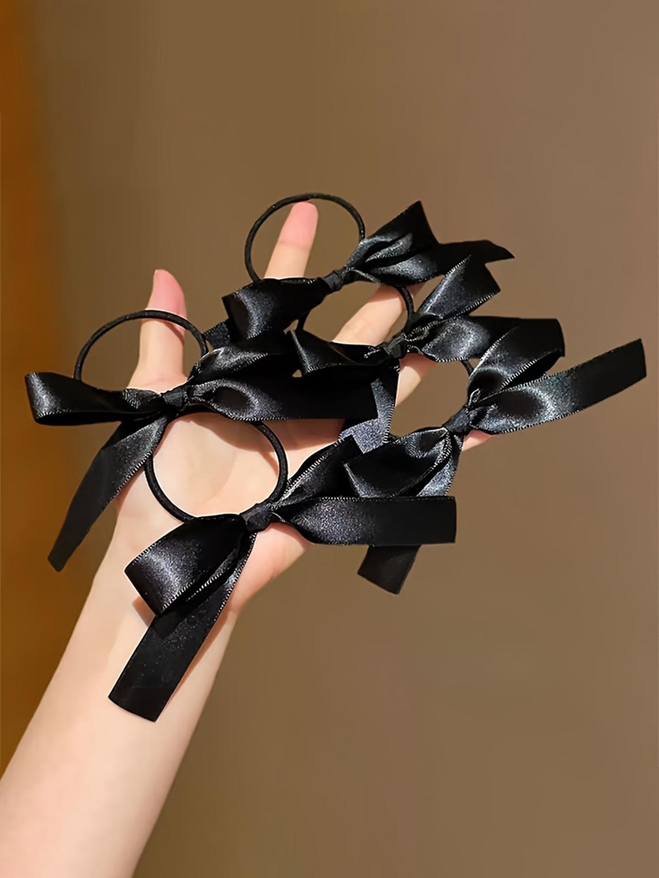 10 Pcs Women's Ribbon Butterfly Knot Hair Ties, Elegant & Stylish Accessories, Perfect for Daily Use, Secure Hold, Easy to Wear